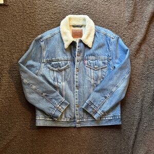 Levi's Blue Denim Sherpa Jacket
